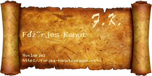 Fürjes Kanut névjegykártya